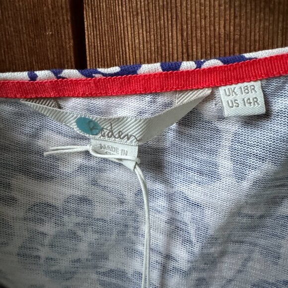 NWT Boden Blue and White Floral Cotton Sleeveless Dress with Pockets  Women's 14 - Picture 3 of 12